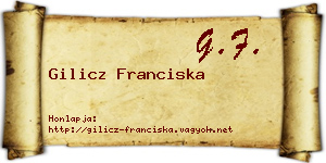 Gilicz Franciska névjegykártya